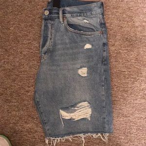 Denim jean shorts with rips size 34 straight fit